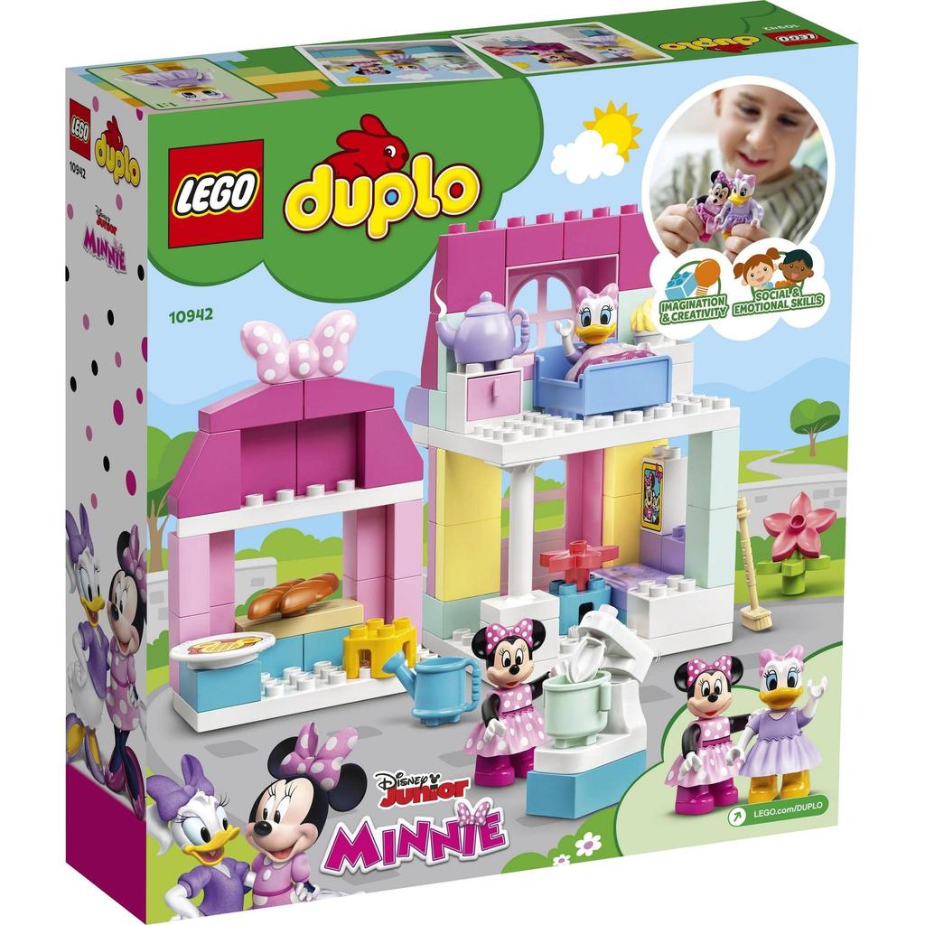 LEGO Duplo Minnies Haus und Café 10942, ein Spielzeugbaustein-Geschenk für Kleinkinder und Babys, mit Tieren und einem Haus für Jungen und Mädchen ab 2 Jahren.