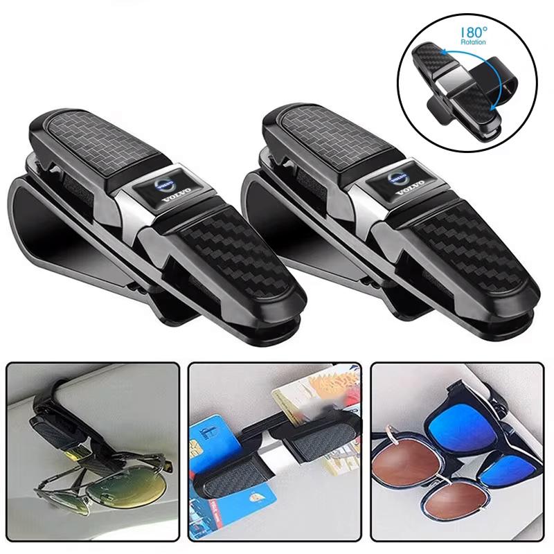 For Volvo XC90 XC60 V50 S60 V70 V60 V40 S90 Olestar AWD XC40 S80 T6 V90 Car Sun Visor Sunglasses Clip ABS Glasses Clamp Holder