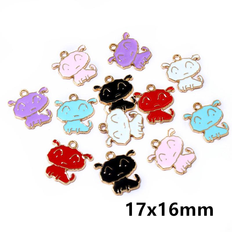 20pcs Random Colors Mix Enamel Bird/Cat/Dog/Bear Cut Animal Charms Pendant Alloy Metal DIY Jewelry Making for Bracelet Necklace