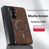 For Samsung Galaxy S24 Ultra Plus FE Case Magnetic Elegant Leather Wear-Resistant Lens Fully Covered Non-Slip Grip Edge Cover