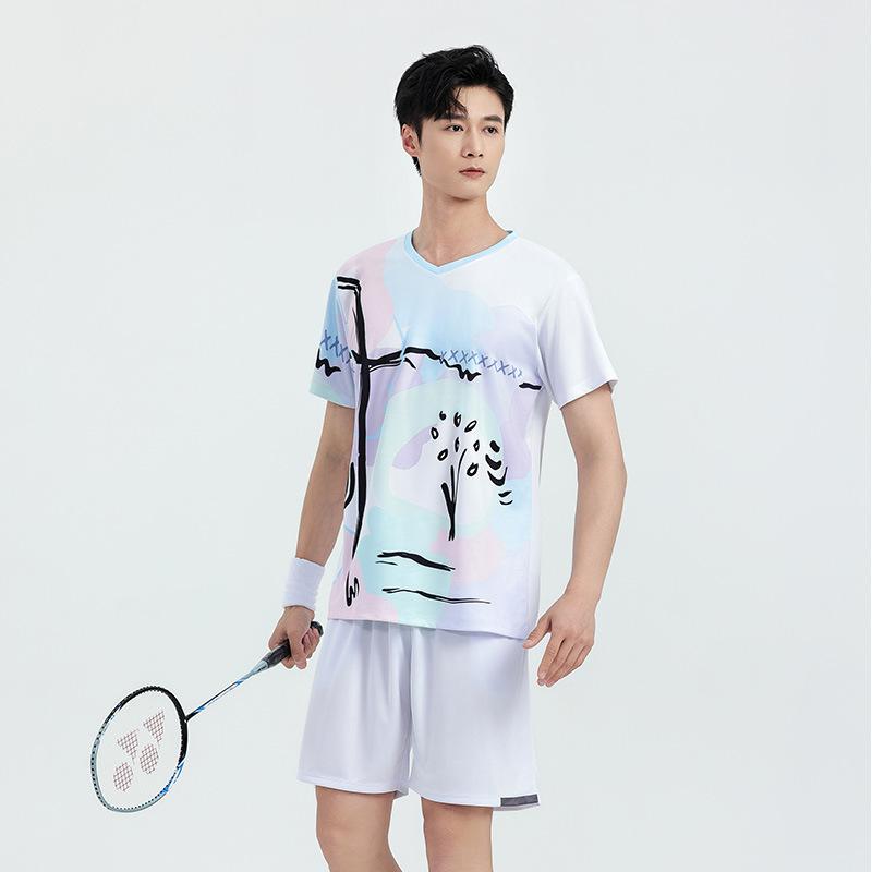 Children's badminton jersey sports suit boys and girls printed table tennis volleyball adult training game jersey wholesale