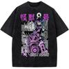 Kaiju Nr. 8 Ashiro Mina spausdinami marškinėliai vyrams moterims Retro skalauti marškinėliai Oversized medvilninis marškinėlis Laisvalaikio drabužiai Harajuku marškinėlis