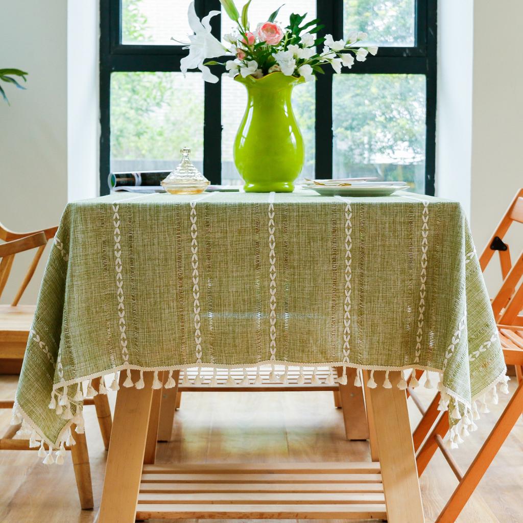 Hollow-Carved Jacquard Weave Tablecloth,Rectangle Dust-Proof Table Cover,For  Kitchen Dinner Party Tabletop Decoration