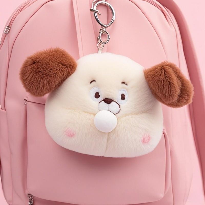 10cm 1Pcs Puffing Bubble Cute Pendant Blowing Bubble Puppy Cute Panda Head Doll Pendant Bag Keychain Plush Toy