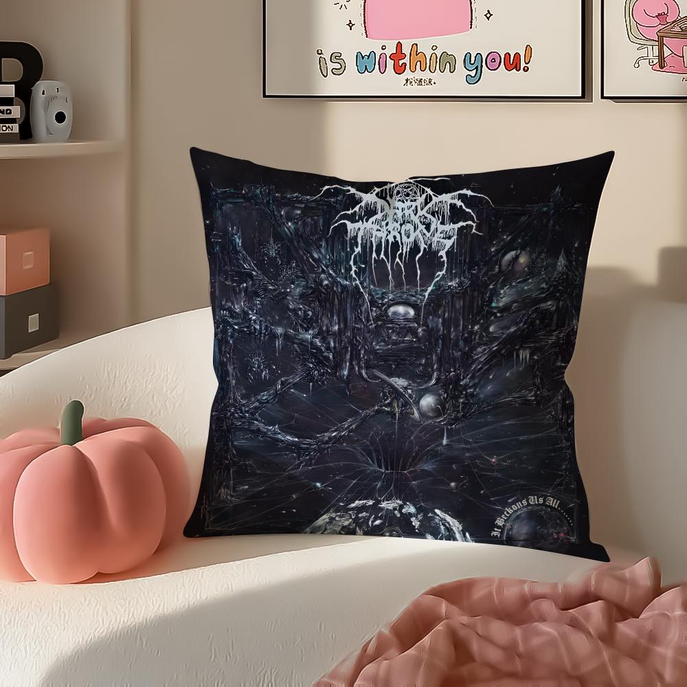 Black Metal Norwegian Art DDarkthrone Pillow Cushion Cover Pillowcase Short Plush Invisible Zipper Room Sofa Cushion Cover