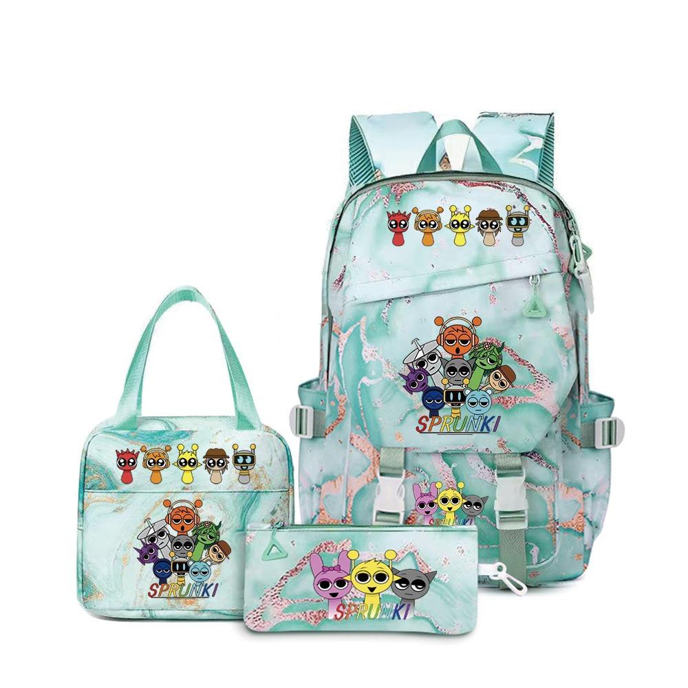 Rhythm Box Music Game Backpack Student Children Cute School Bag Three-piece Lunch