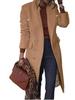 European Size Women's Long Wool Coat - Multi-button Autumn/Winter Overcoat
