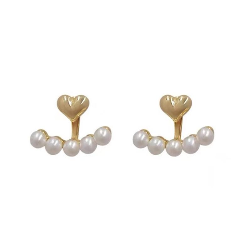 

Fashionable Heart Pearls Studs Earrings Decoration for Women Suitable for Weddings and Anniversaries Special Gifts 1