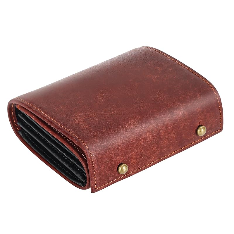 

[prosperous] bifold wallet men s bifold Italy leather mini wallet Compact box coin purse small wallet bi-fold box shaped wallet large capacity L-shape