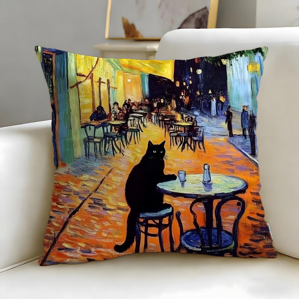 כיסוי כרית קלאסי של האמן וינסנט ואן גוך – רך וקל לכביסה – רב-שימושי לספה, למיטה, לנסיעות ולמשרד