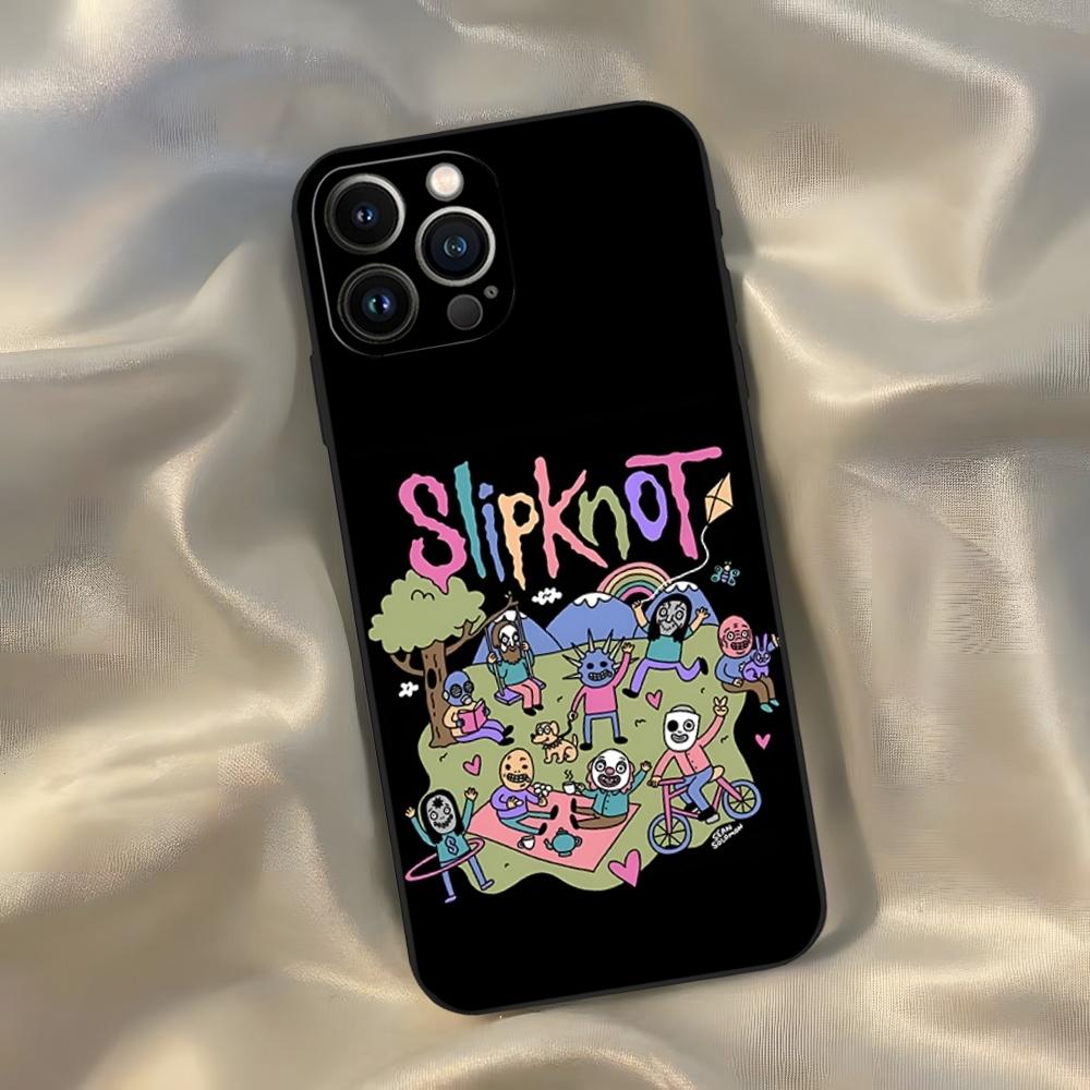S-Slipknot Popular Band Phone Case for Iphone 16 15 14 13 12 11 Pro Max Xr X Xs Mini 8 Plus SE 2022 Black Soft Silicone Cover