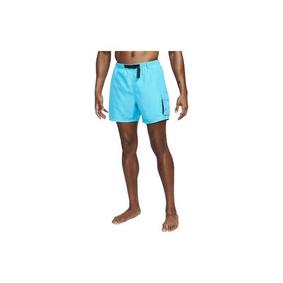 Shorts Homme Couleur Unie Logo de Marque Poche Taille Cordon de Serrage Shorts Homme Bleu NESSB522-480