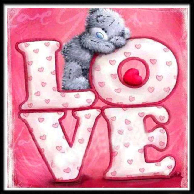 Diamond Painting Cute Animal Teddy Bear Round Diamond Embroidery Mosaic Home Decoration Pattern