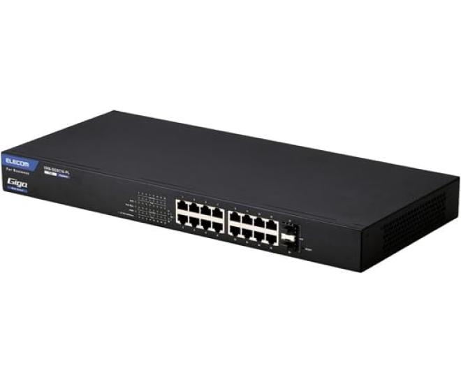 ELECOM LAN Hub WEB Smart PoE 16P F-less EHB-SG2C16-PL