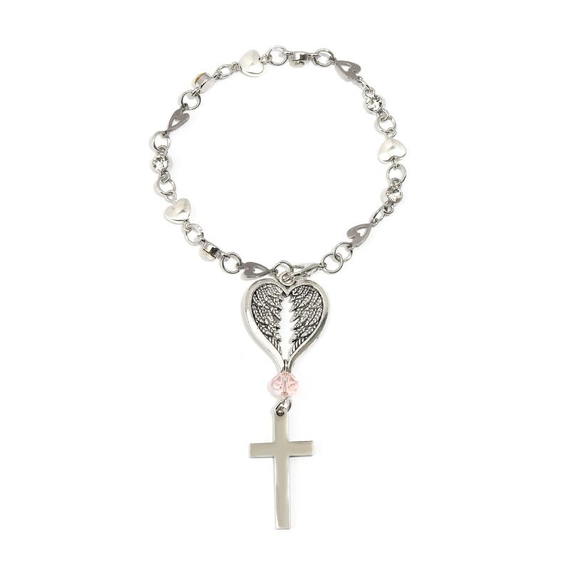 Cute Angel Wing Heart Keychain Car Steering Wheel Decor Rear View Mirror Hanging Charm Auto Interior Accessories