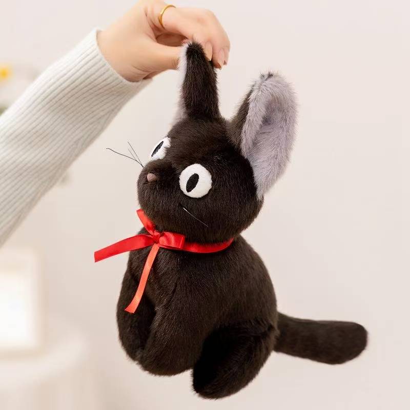 Najnowsza Czarownica Mały Czarny Kot Kawaii Pluszowa Zabawka Ręcznie Robiona Lalka Kreskówka Anime Urocza Lalka na Urodziny Dziecka Boże Narodzenie