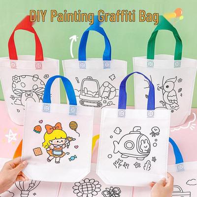 Kinder DIY Graffiti Handtasche: Vliesstoff-Zeichentasche für Kindergartengeschenke