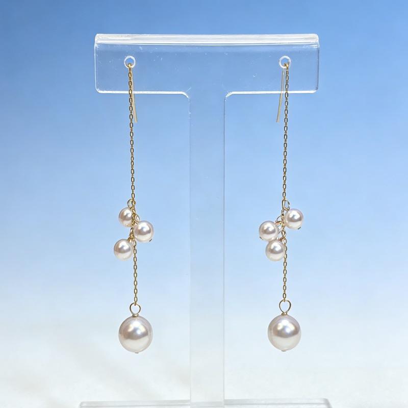 S925 Sterling Silver Pearl and Grape Tassel Earrings - Elegant and Fashionable Ear Cuffs & Dangles 925 Silver