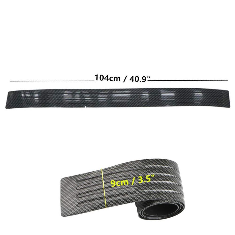 Fibră de carbon, benzi universale de protecție a ușii portbagajului mașinii Protector pentru plăci de prag Apărător pentru bara de protecție spate, muluri din cauciuc