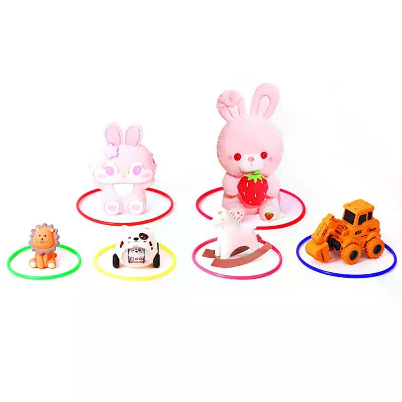 10 Stuks Plastic Werpring Doel Werpset Buiten Kinderen Grappig Fysieke Training Sport Speelgoed Rooster Springring