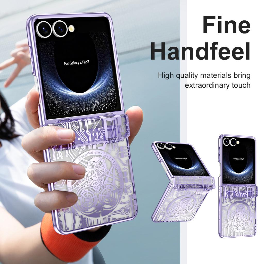 Voor Samsung Galaxy Z Flip7 5G Hoes Mechanische Legende Galvaniseren PC Telefoonhoes