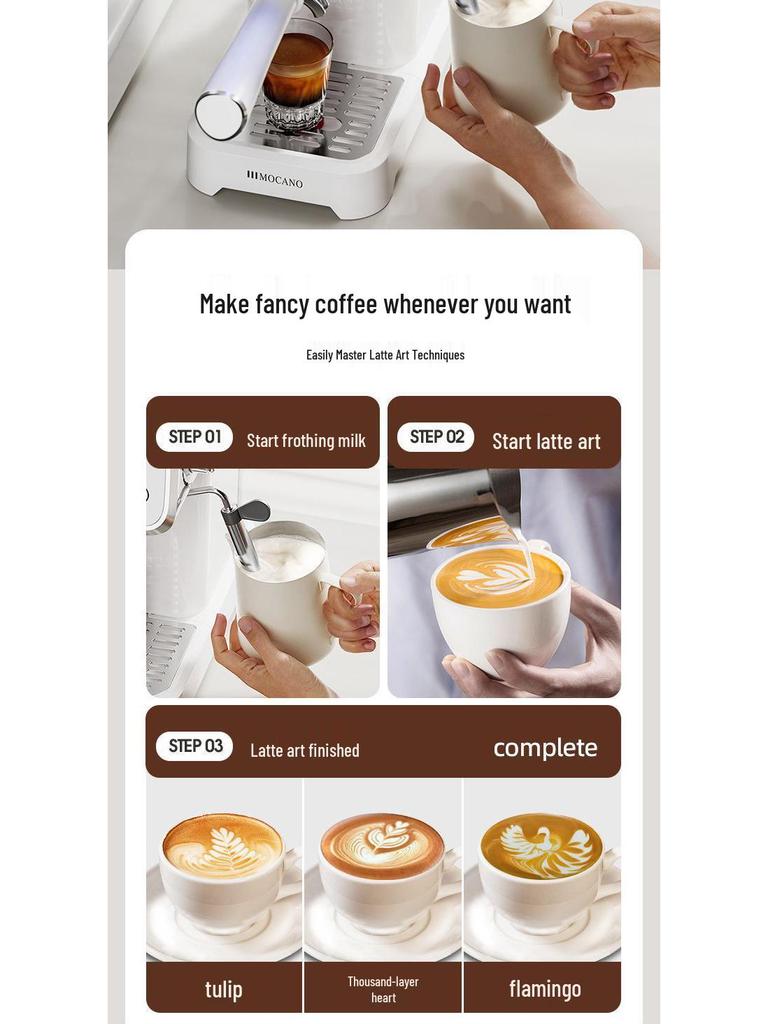 Ulepszony półautomatyczny ekspres do espresso z spieniaczem do mleka do użytku domowego