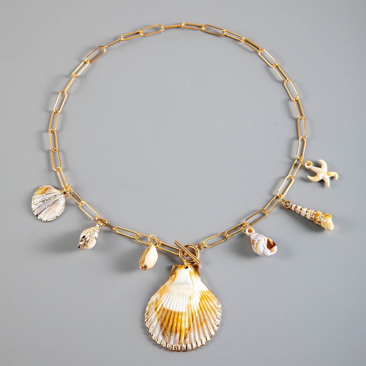 

Модное ожерелье с подвеской в виде морской звезды в пляжном стиле для женщин, ювелирные изделия для отпуска, универсальное повседневное ожерелье