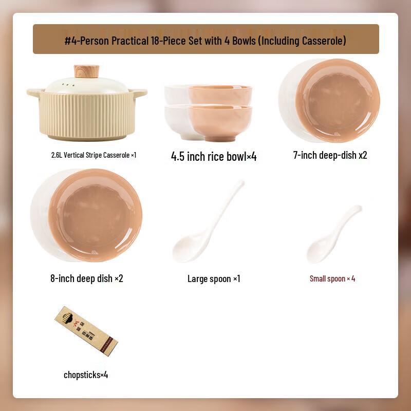 Mode Lanka Cream Style 44-Piece Dinnerware Set