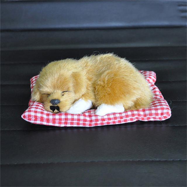 Auto Ornament ABS Plüschhunde Dekoration Simulation Schlafender Hund Spielzeug Automotive Armaturenbrett Deko Ornamente Niedliches Autozubehör