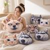 3D 40CM Cat Dog Head Pillow Cushion Realistic Car Seat Cushion  Multipurpose