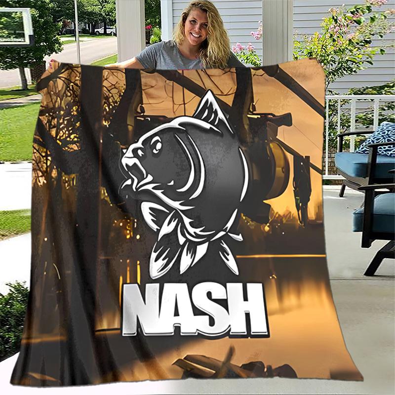 1pc Blanket Nash Tackle1 Print Design, Lightweight Blanket for Sofa, Bed- Soft &Warm, Gift for All Seasons like Christmas, Halloween