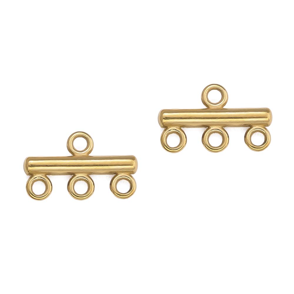 5pcs/pack Stainless Steel Four Sizes Multihole Pendants Connector Clasps for DIY Necklace Bracelets Jewelry Making Accessories