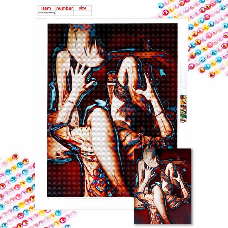 New Arrival 5D DIY Full Circle Diamond Painting "Couple Art" Embroidery Cross Stitch Home Decor Gift