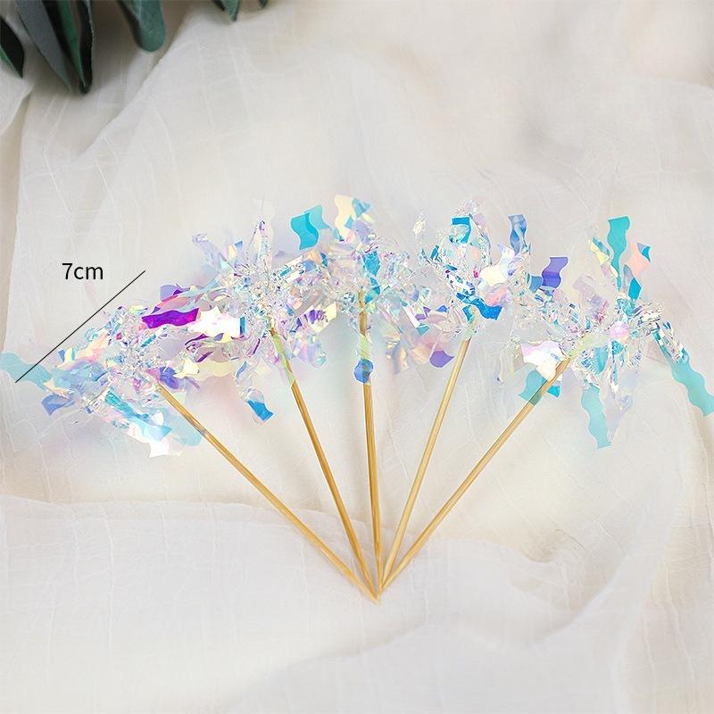 

30 шт. Разноцветные блестящие цветочные топперы для торта для украшения на вечеринку по случаю дня рождения, универсальные для дня рождения, новогодних праздников