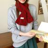 Vintage Polka Dot Cross Small Scarf Women's Double-sided Two-color Knitted Piercing Scarf Autumn and Winter Versatile Decorative Small Scarf