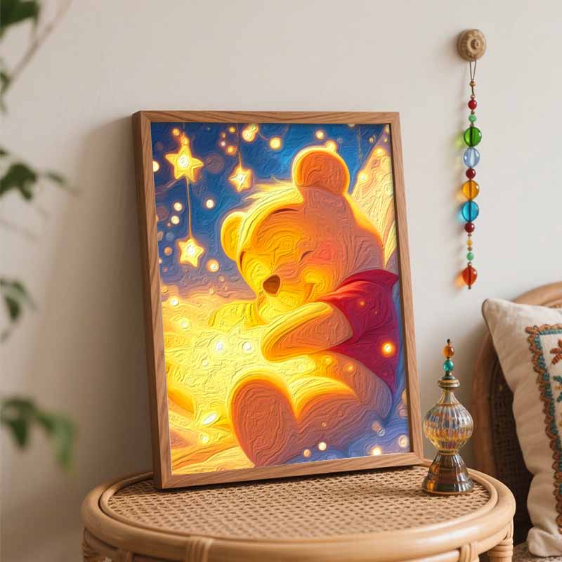 Disney Sleeping Pooh Bear Digital Oil Painting Diy Coloring Handpainted Filling Home Decoration Art Gift Set for Home Decor Wall