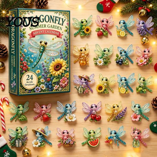 Regalo Collezionabile per Bambini Bellissime Farfalle Calendario dell'Avvento 2026, Scatola Conto alla Rovescia di 24 Giorni Costruzione dell'Attesa con Ornamenti a Farfalla in Acrilico 2D,
