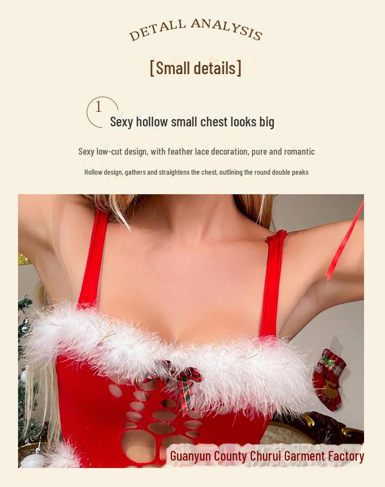 New Sexy Christmas Bunny Girl Lingerie: Tempting One-Piece Pajamas in Hot Pure Desire Style