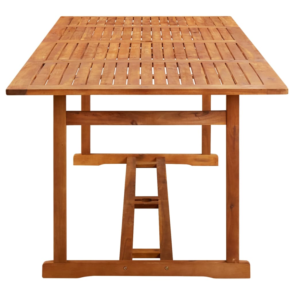 9 Piece Garden Dining Set 220x90x75 cm Solid Acacia Wood