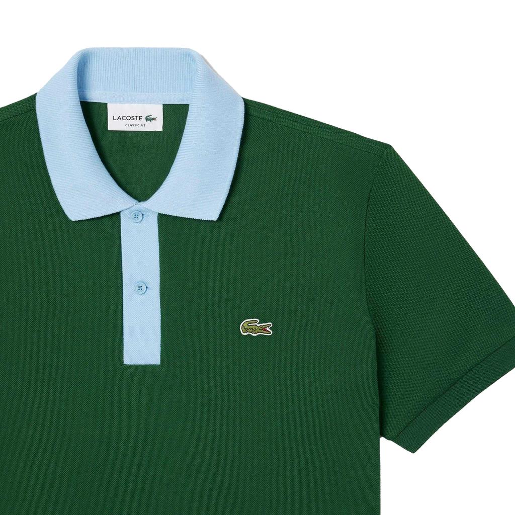 Lacoste Polo da uomo con colletto a contrasto