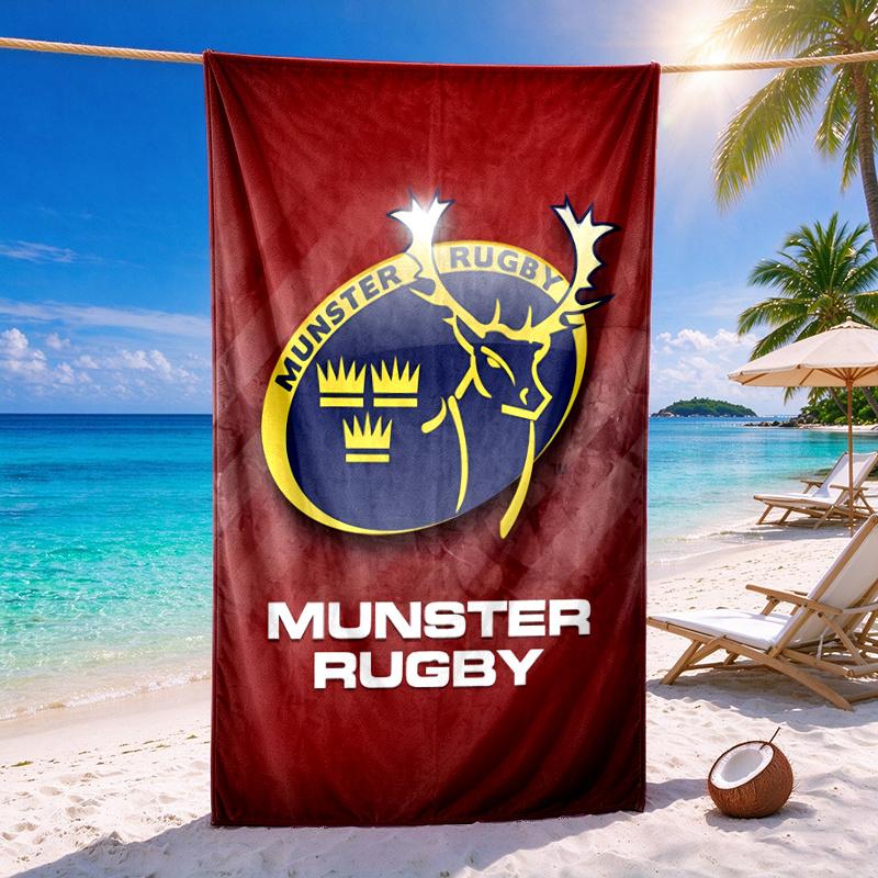 munster rugby Quick-drying soft and absorbent beach towel—perfect for beach trips swimming outdoor camping and travel an essential beach item