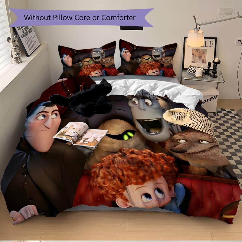 Monster Movie Night Print 3Pcs Bedding Setduvet Cover With 2 Bedropillowcase Home Birthday Gift