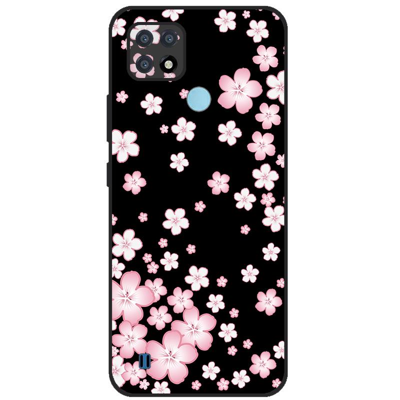 Para OPPO Realme C21Y Capa Série COOL Preto Capa de Silicone Macia para Cases de Telefone Realme C21 C25 C25s Protetora Realmi C 21 Y Capa