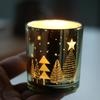 200ML 7oz Glass Luxury Custom Candle Holder Black Electroplated Christmas Candle Jars