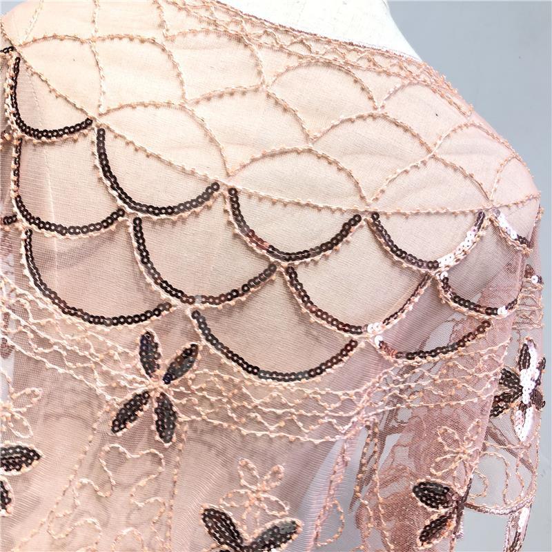 Women's Wedding Dress Shawl Retro Party Sequin 1920s Banquet Evening Dress Shawl