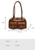 Shoulder Korean PU Double Leather Zipper Commuter Stylish [kaza-nannan] Women's Bag, Handbag, Style, Leather, 2-Way, Pocket, Bag, Handbag, Closure,