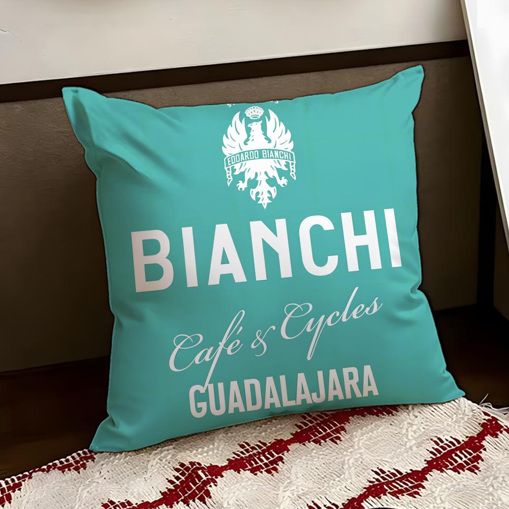 Luxury BBianchi Logo Cushion Cover Reversible Soft Durable Pillow Cover Home Car MultiScene Use for Daily Comfort