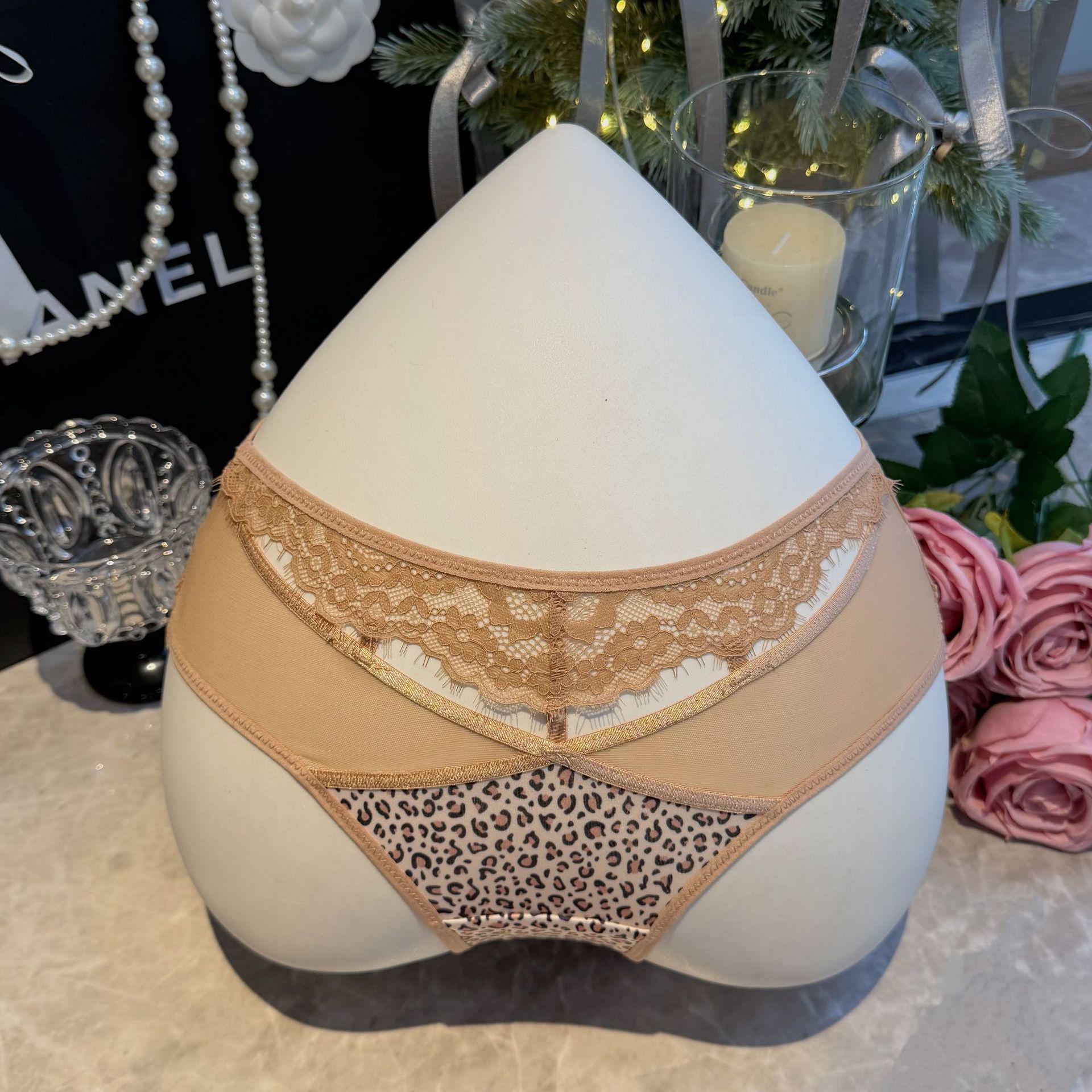 

Satin Leopard Lace Mesh Thong: Sexy and Sheer, Hip-Hugging Women’s Underwear One Size
