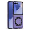 KEYSION 360° Rotating Magnetic Ring Stand PU Leather Case for MagSafe for Samsung Z Flip 7 5G 7 SE Wireless Charging Phone Cover