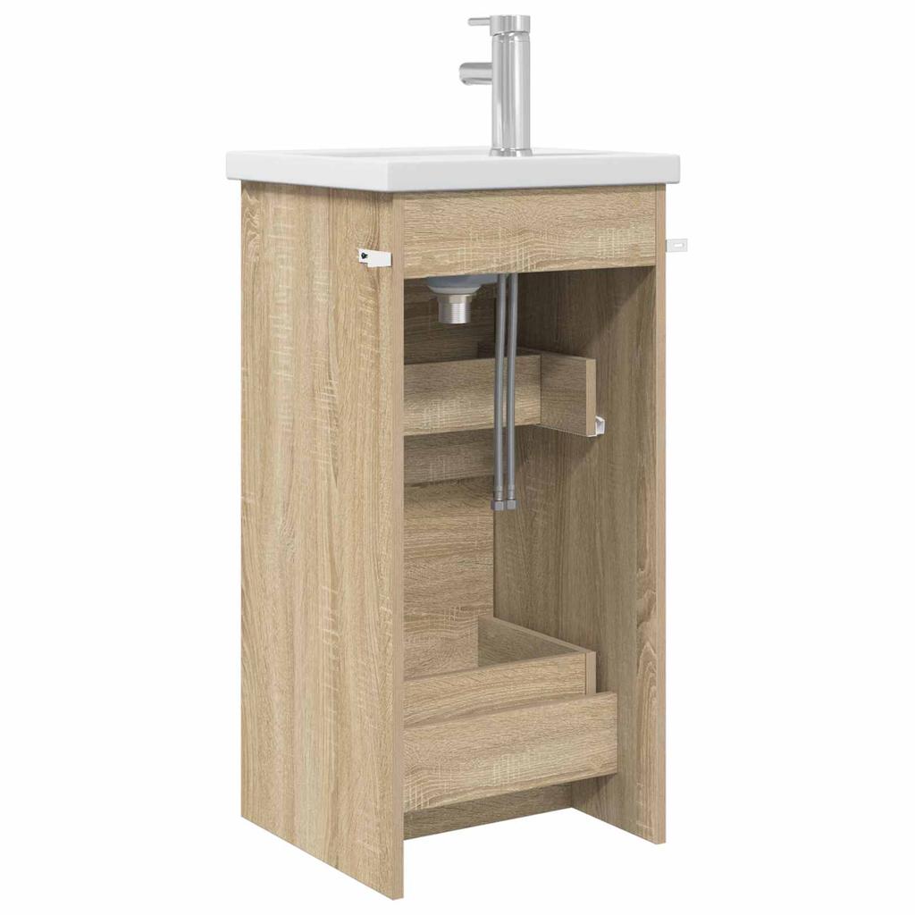 Bathroom Cabinet with Sink Sonoma Oak